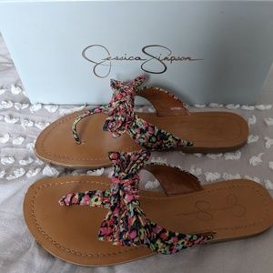 Jessica Simpson Floral Bow Sandals
